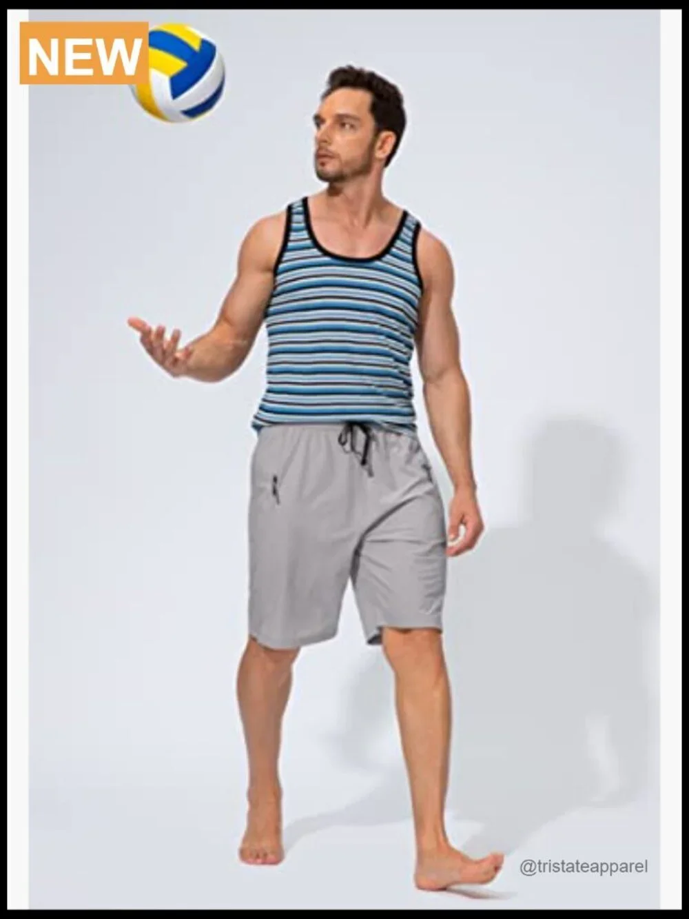 Men's Quick Dry Board Shorts with Zipper Pockets, No Mesh Liner